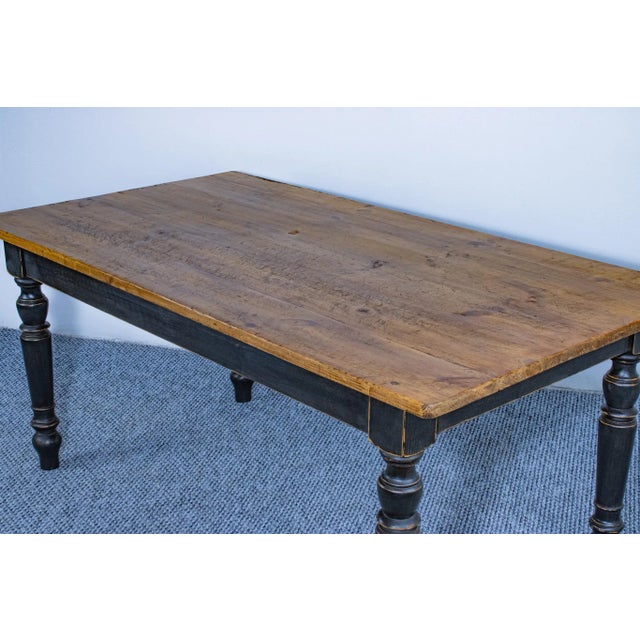 Vintage Hungarian Pine Farm Table with Lathed Legs, 1890s For Sale - Image 4 of 4