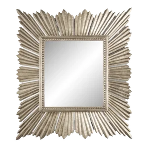 Matthew Izzo Home Raymond Silver Leaf Rectangular Wall Mirror