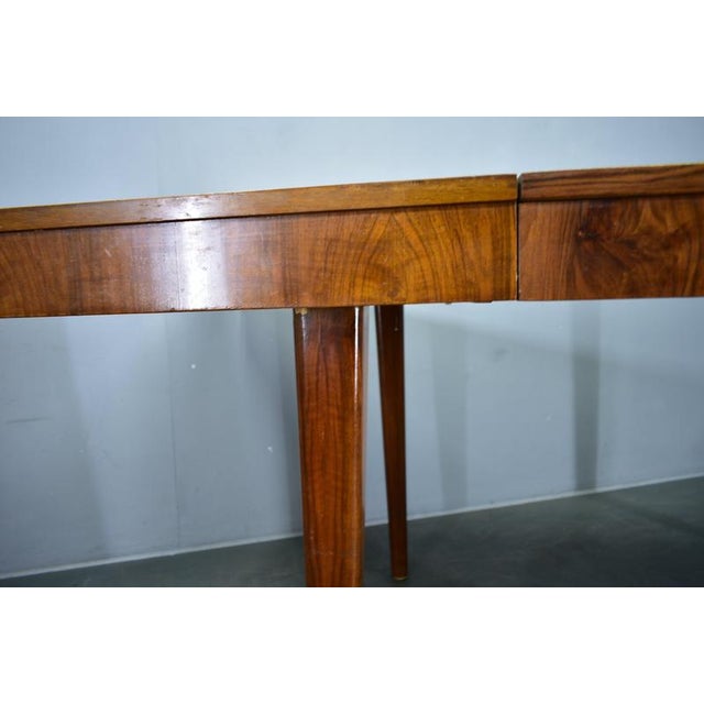 Extendable Dining Table in Walnut by Jindrich Halabala, Czechoslovakia, 1940s For Sale - Image 15 of 18