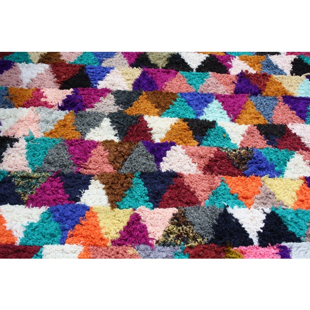 Hand-knotted Moroccan rug with soft wool. Exhibits an interplay of Berber diamonds, amazing texture and vibrant color...