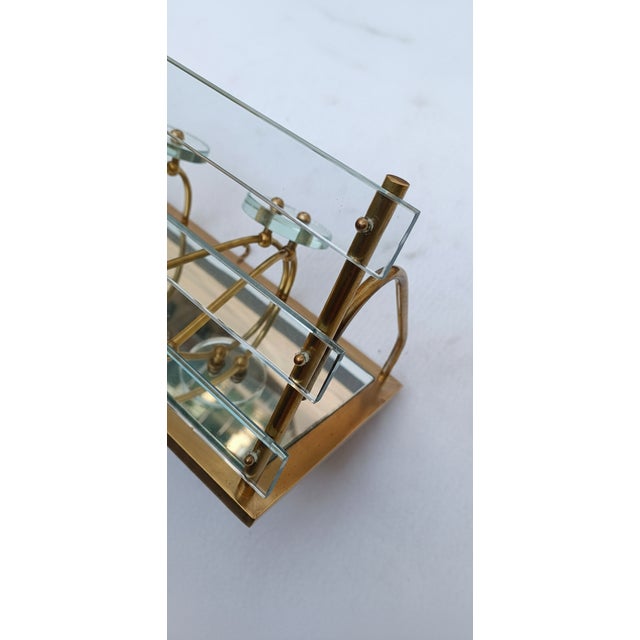 1950s Vintage Wall-Mounted Coat Rack with Hat Rack in Brass, 1950s For Sale - Image 5 of 18
