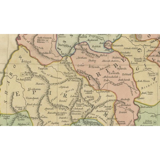 Brown Biblical Holy Land Map of Canaan from Joshua to the Babylonian Captivity, 1823 For Sale - Image 8 of 10