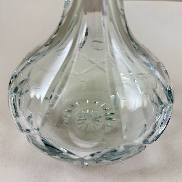 Glass Vintage Cut Crystal Ship Captains Liquor Decanter For Sale - Image 7 of 10