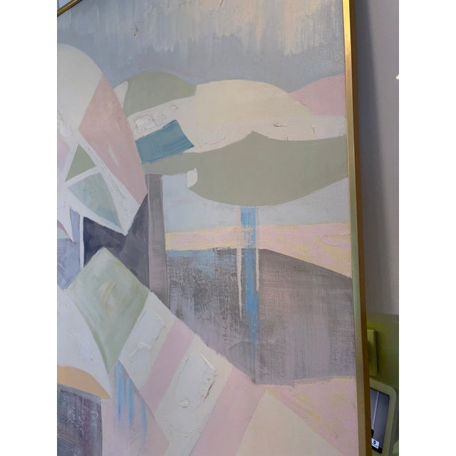 Ivory Oversized Lee Reynolds Abstract Beach Umbrellas Oil Painting on Canvas With Impasto For Sale - Image 8 of 15