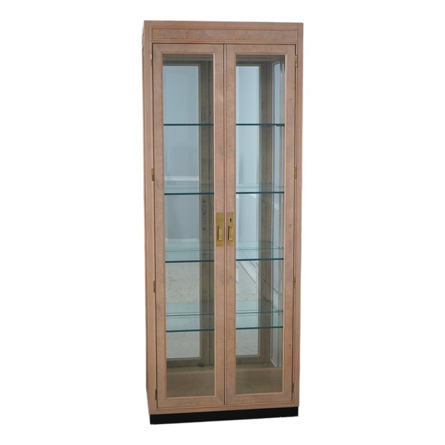 Drexel Heritage Burl Ash Campaign Curio Cabinet For Sale