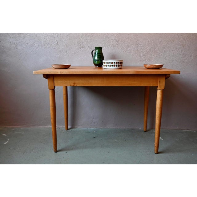 1960s Scandinavian Bistro Table in Light Wood, 1960s For Sale - Image 5 of 17