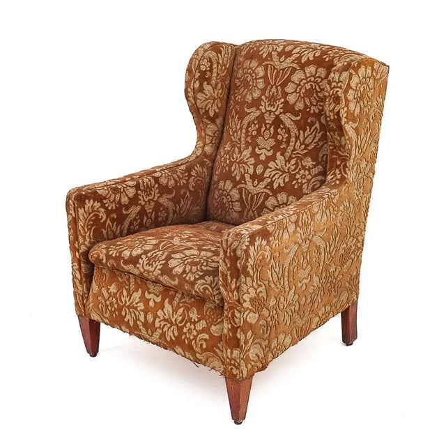 Silk Velvet Lounge Chair, 1900s For Sale - Image 12 of 12