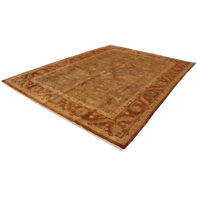 Gold New Gold Wash Indian Oushak Design Rug - 9'9" X 13'3" For Sale - Image 8 of 12