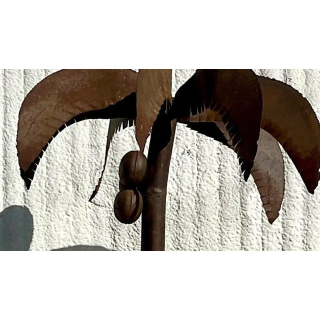 Vintage Monumental Patinated Metal Palm Tree For Sale - Image 9 of 12