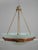 Age: c1970s Details: Large Opaque Glass Dome Very Heavy Well Made Fixture Solid Copper & Brass Cross Work High Quality...