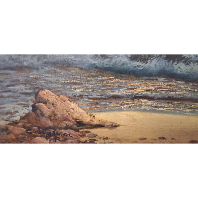 Licinio Campagnari, Marina at Sunset, Oil on Canvas, 1920s-1940s, Framed For Sale - Image 9 of 11