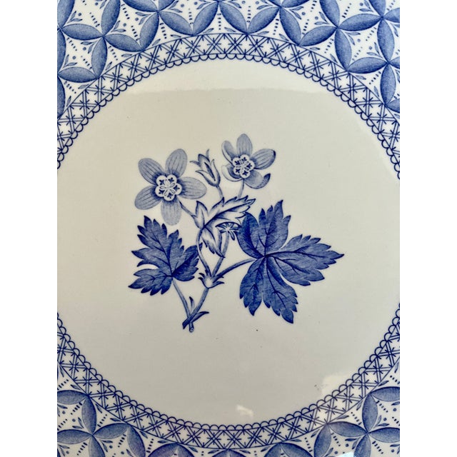 Ceramic Vintage 1970s Spode Geranium Blue Room Collection Cake Plate For Sale - Image 7 of 11