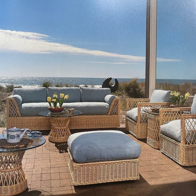 1970's McGuire Furniture Rattan "Willow" Collection 4 Piece Lounge Set by Davis Allen for McGuire For Sale - Image 13 of 18