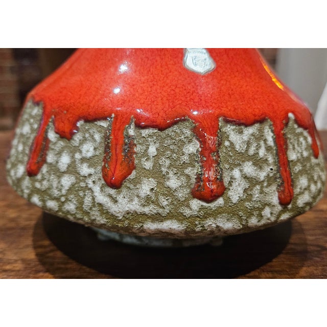 McM, Red Fat Lava Vase For Sale - Image 10 of 11