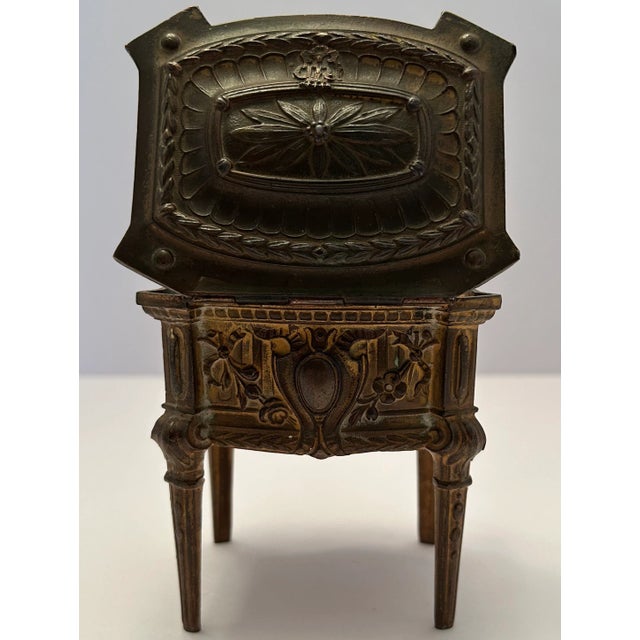 Metal Antique De’pose’ 268 French Bronze Jewelry Box For Sale - Image 7 of 12