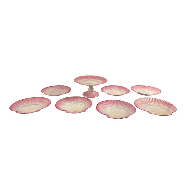 Antique 1891 Wedgwood Pink Majolica Nautilus Shell Cake Stand For Sale In Philadelphia - Image 6 of 10