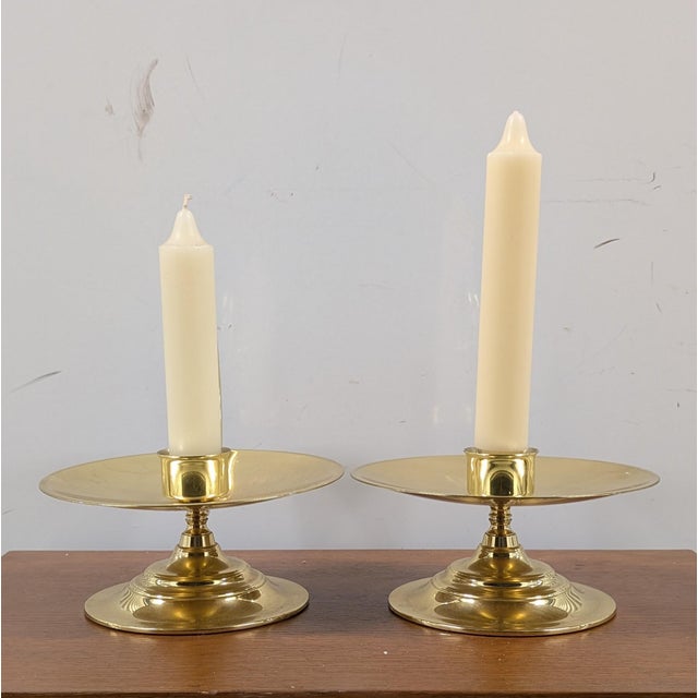 Mid 20th Century Vintage Baldwin Brass Swirl-Handle Chamberstick Taper Candle Holder For Sale - Image 5 of 10