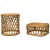 Rattan Pieces Small Cylindrical Table, Small Square Ottoman - A Pair For Sale - Image 11 of 11
