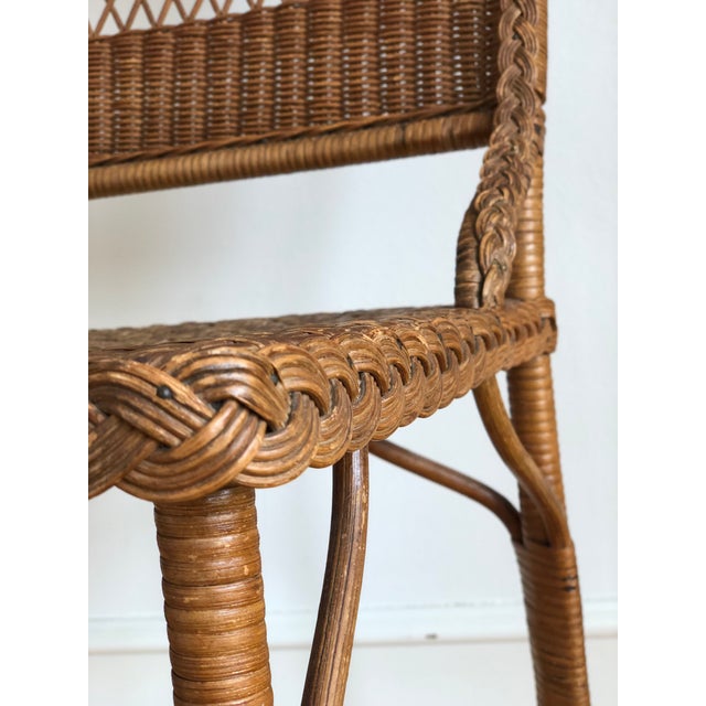 Brown Vintage Rattan Chair by R. Wengler, Copenhagen For Sale - Image 8 of 13