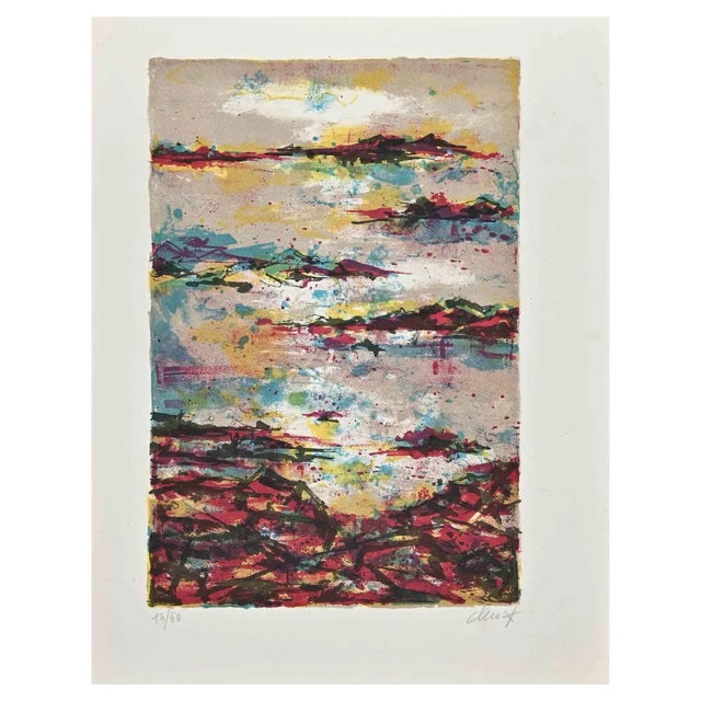 Claude Clero, Abstract Composition, Lithograph, 1950s For Sale
