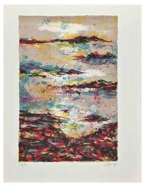 Claude Clero, Abstract Composition, Lithograph, 1950s