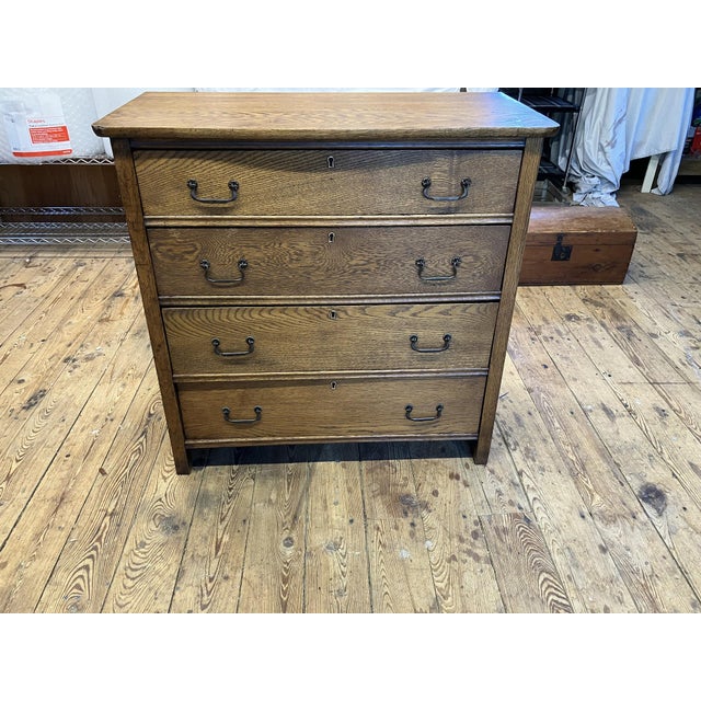 Early 20th Century Early 1900s Solid Wood Dresser - 4 Drawers - Farmhouse Storage For Sale - Image 5 of 17