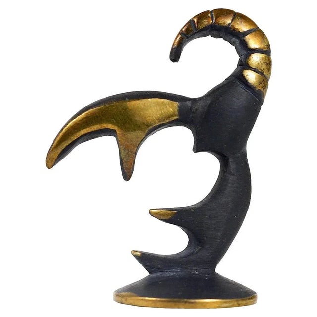 Metal Brass Scorpio Zodiac Figurine attributed to Walter Bosse for Hertha Baller, Austria, 1950s For Sale - Image 7 of 7