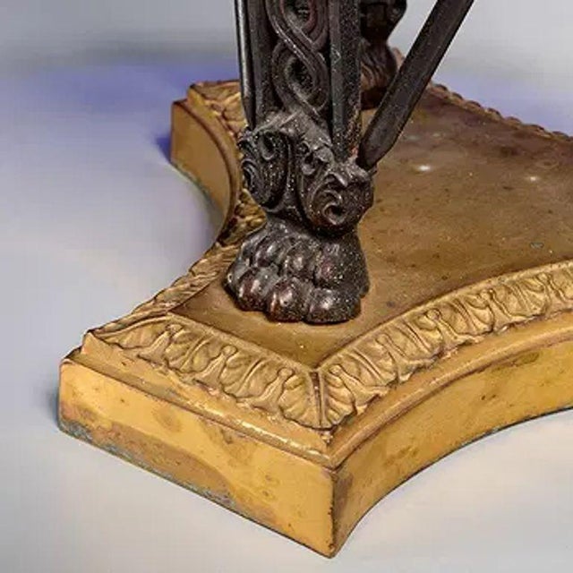 Traditional 19th Century Empire Style Gilt Bronze and Cobalt Glass Compote For Sale - Image 3 of 5