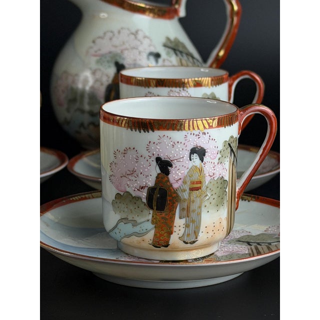 Ceramic Vintage Japanese Satsuma Tea Set for Twelve in Gilded Porcelain, 1920s, Set of 27 For Sale - Image 7 of 15