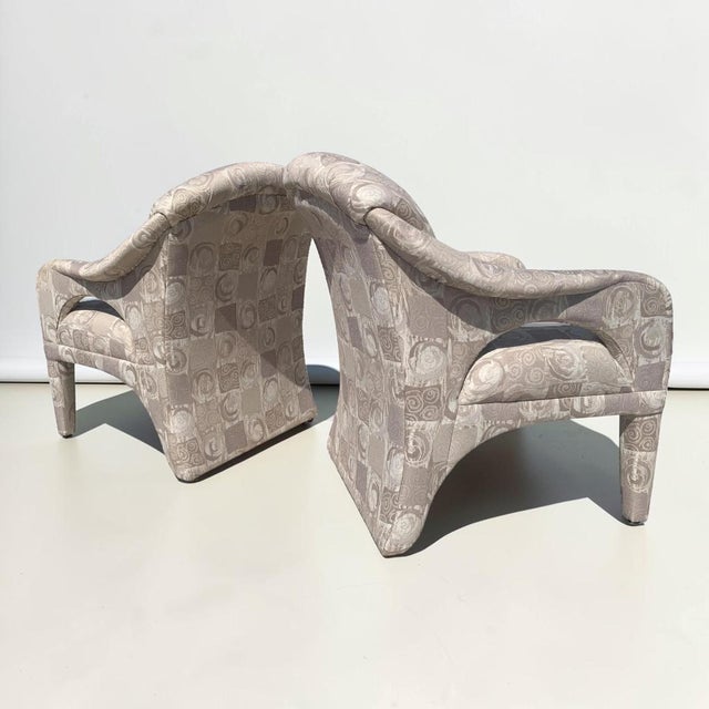 Postmodern Kagan Style Postmodern Sculptural Chairs by Carson’s - a Pair For Sale - Image 3 of 8