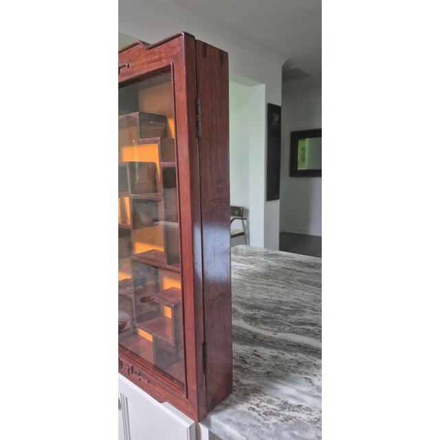 1980s Chinese Shadow Box Display Cabinet ~ Wall Mounted Bogu Jia For Sale - Image 5 of 9