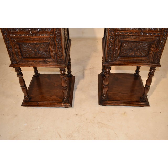 Brown Pair of 19th Century French Oak Side Tables For Sale - Image 8 of 8