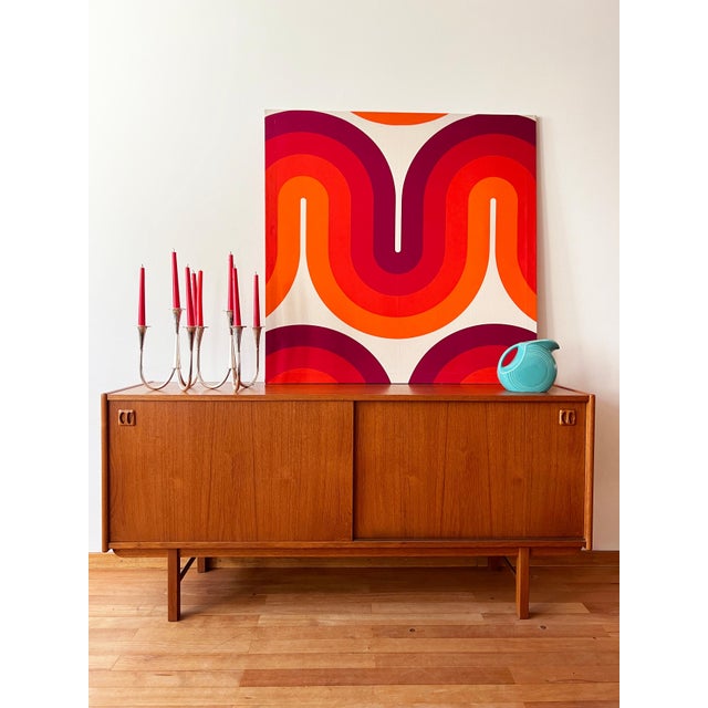 1960s Mid Century Danish Teak Credenza with Shelving and Storage Drawer Denmark Design, Attributed For Sale - Image 6 of 16