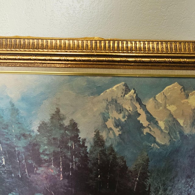 Vintage Art Robert Wood Mountain Stream Framed Print 66 X 30" 1904 For Sale - Image 9 of 14