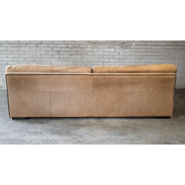 Roche Bobois for Tre Erre S.p.A. Buffalo Camel Leather Sofa For Sale - Image 14 of 15