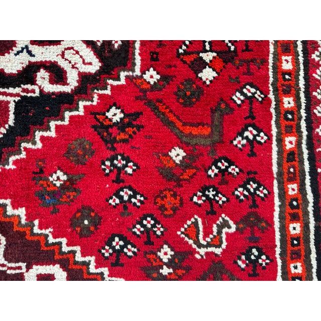 Hand Knotted Shirazi Vintage Rug For Sale - Image 6 of 8