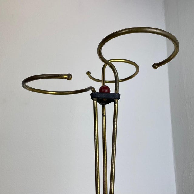 Bauhaus Modernist Metal and Brass Umbrella Stand, Germany, 1950s For Sale - Image 17 of 18