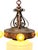 American 1920s Pendant With Acorn Shaped Shade and Four Bare Bulbs and Original Paint Finish For Sale - Image 3 of 14