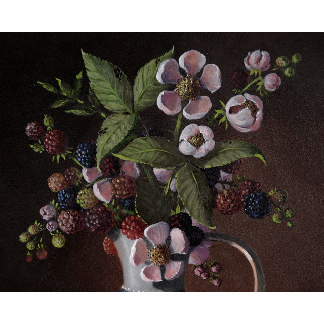 Brown "Blackberries Are Red When They Are Green" - Trompe l'Oeil Still Life by Alexis Pencovic For Sale - Image 8 of 8