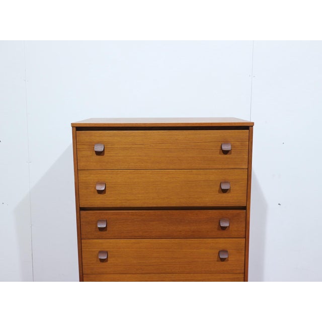 Wood Mid Century Modern Vintage Teak British Dresser Drawers For Sale - Image 7 of 14