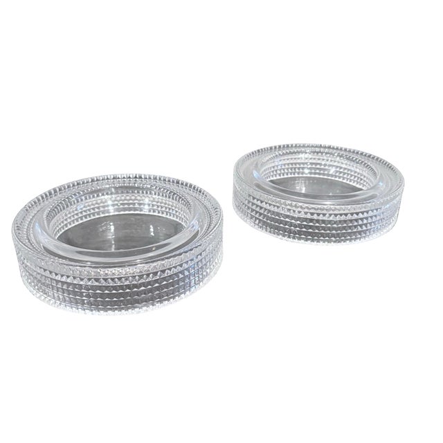 Glass Big Sale- Extremely Elegant Pair of Etched Glass Bowls or Ashtrays, 6.5” Dia. For Sale - Image 7 of 7