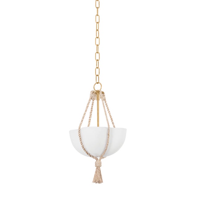 Hudson Valley Lighting Hudson Valley Lighting Amberley 12 in. 1 Light Pendant in Vintage Gold Leaf Finish For Sale - Image 4 of 4