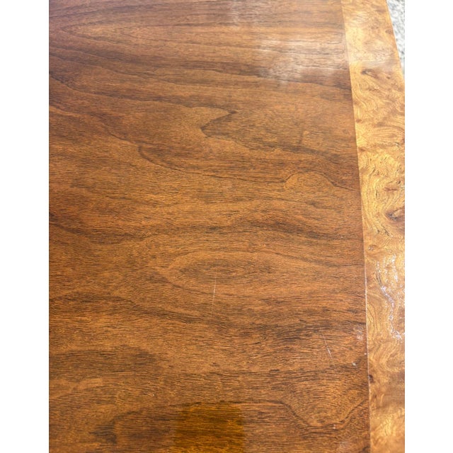 Mid 20th Century Mid Century Mastercraft Burl Dining Table W 2 Leaves For Sale - Image 5 of 11
