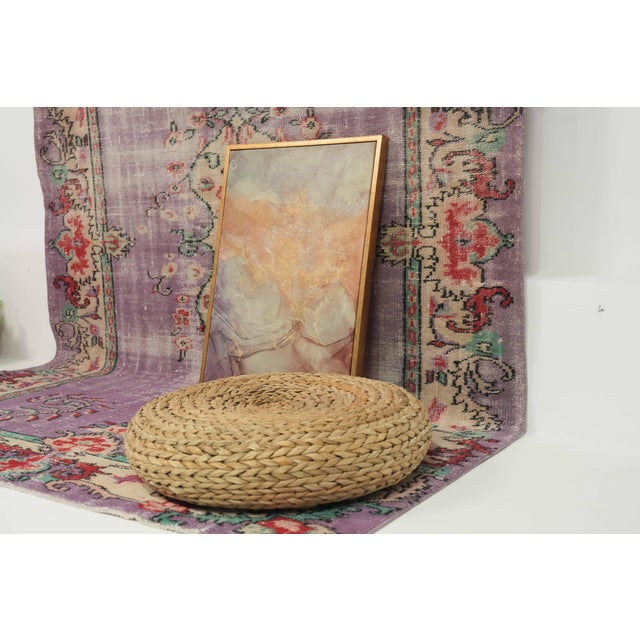 Turkish 1970s Vintage Turkish Handmade Wool Cotton Purple Area Rug For Sale - Image 3 of 13