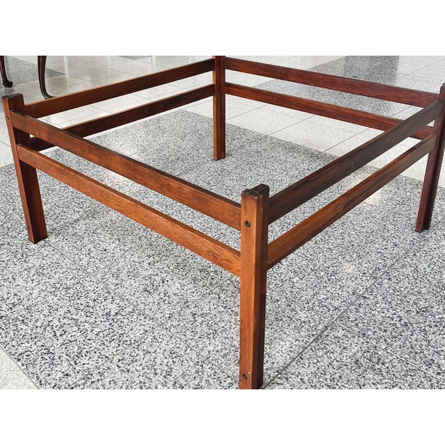Danish Modern Travertine Top & Rosewood Coffee Table For Sale - Image 11 of 11