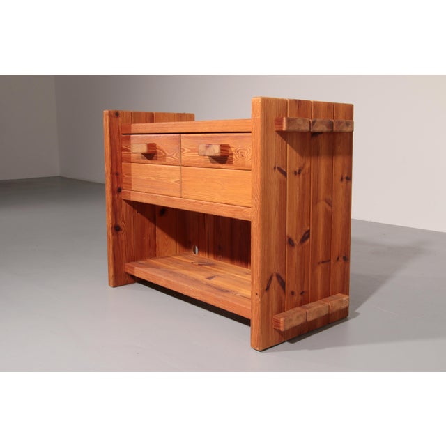 Brutalist Scandinavian Pine Cabinet by Hans Frydendal, 1970 For Sale - Image 9 of 12