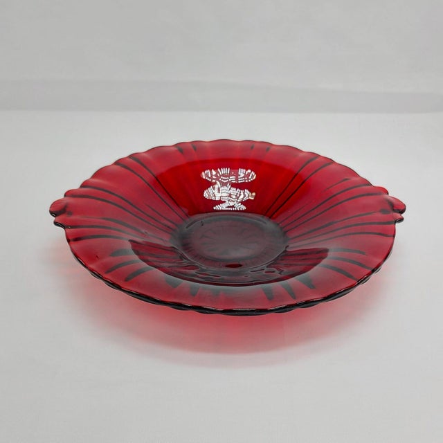 Mid 20th Century Hocking Old Cafe Royal Ruby Bowl W/ Tab Handles; C. 1938; 8 3/4 Inches For Sale - Image 5 of 12