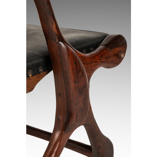 Set of Two ( 2 ) Rare Mid-Century Modern "Sloucher" Sling Chairs in Rosewood & Leather by Don S. Shoemaker for Señal Furniture, C. 1960s For Sale - Image 17 of 18