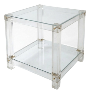 Italian Postmodern Acrylic and Glass Side Table, 1980s