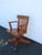 Traditional Early 1900s Tiger Oak Swivel Adjustable Office Desk Side Accent Chair 6663 For Sale - Image 3 of 16